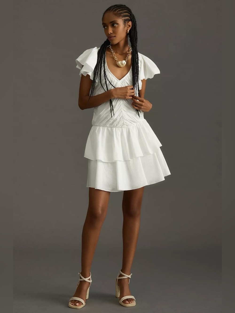 NWT Anthropologie Love The Label Ruffle Mini Dress